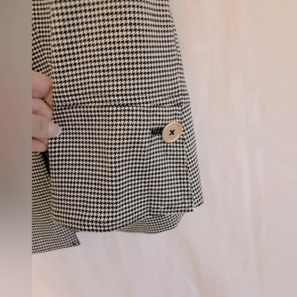 Donna Karan Houndstooth Lined Double Breasted Old Money Blazer Jacket Size L - Picture 9 of 16